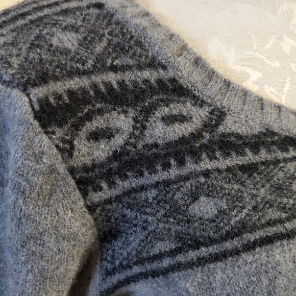 Toad & Co Aleutia 100% Wool Crew Sweater Womens Size M Gray Black Nordic - Picture 6 of 12